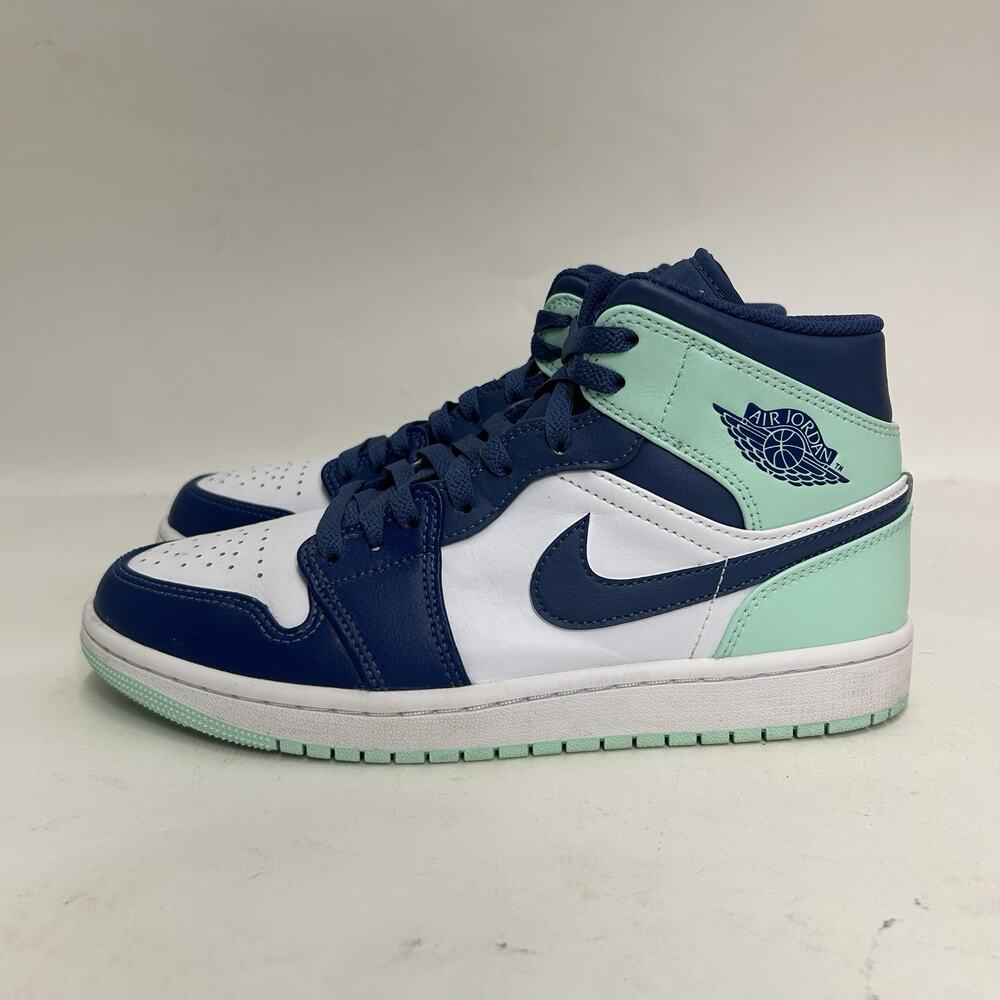 Nike Air Jordan 1 Retro Mid “Blue Mint Mystic Navy White” - Picture 6 of 8